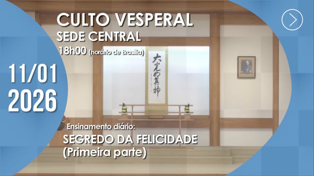 Capa do vídeo do “Culto Vesperal | Sede Central - 11/01/2026”.
