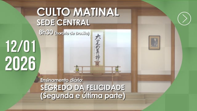 Capa do vídeo do “Culto Matinal | Sede Central - 12/01/2026”.