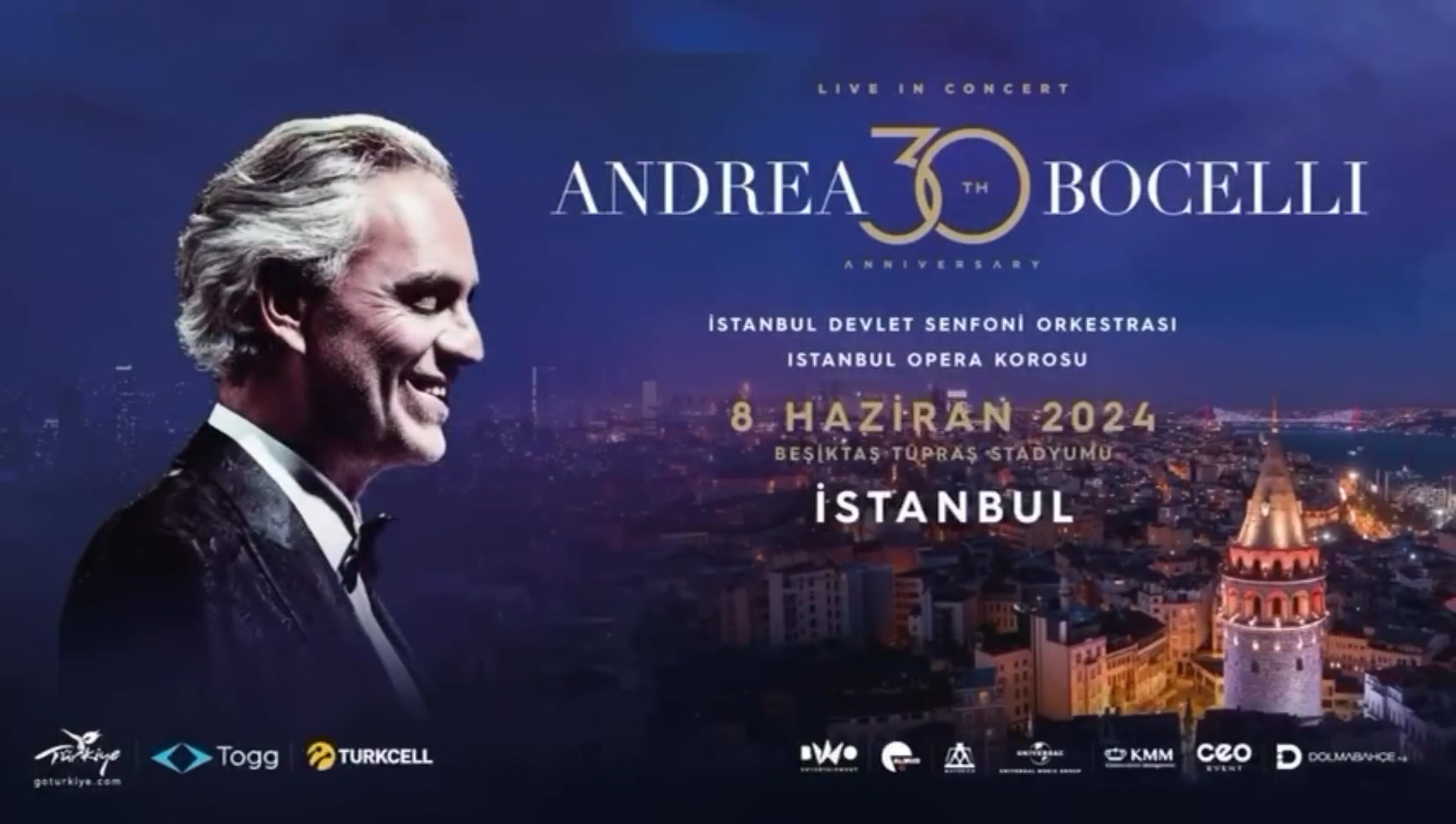 Andrea Bocelli — Beşiktaş Tüpraş Stadium, Standbild aus dem offiziellen Projektfilm