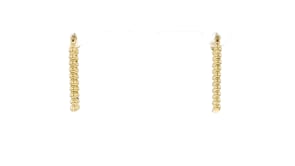 Italian 14kt Yellow Gold Beaded Rectangular Hoop Earrings