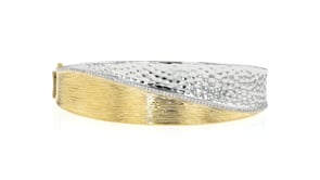 .25 ct. t.w. Diamond Bangle Bracelet in Sterling Silver and 18kt Gold Over Sterling
