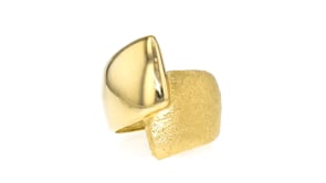 Italian Textured and Polished 18kt Gold Over Sterling Wrap Ring