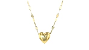 Italian 10kt Yellow Gold Puffed Heart Necklace