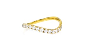 .50 ct. t.w. Lab-Grown Diamond Wavy Ring in 18kt Gold Over Sterling