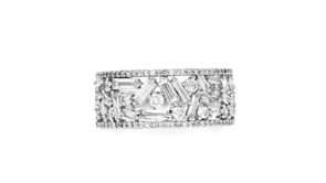 1.00 ct. t.w. Round and Baguette Diamond Ring in 14kt White Gold