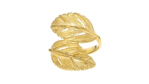 Italian 18kt Gold Over Sterling Leaf Bypass Ring
