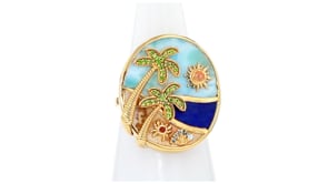 .15 ct. t.w. Multi-Gemstone Beach Ring in 18kt Gold Over Sterling