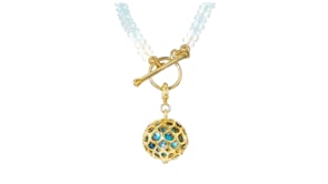 Turquoise Scales Charm in 18kt Gold Over Sterling