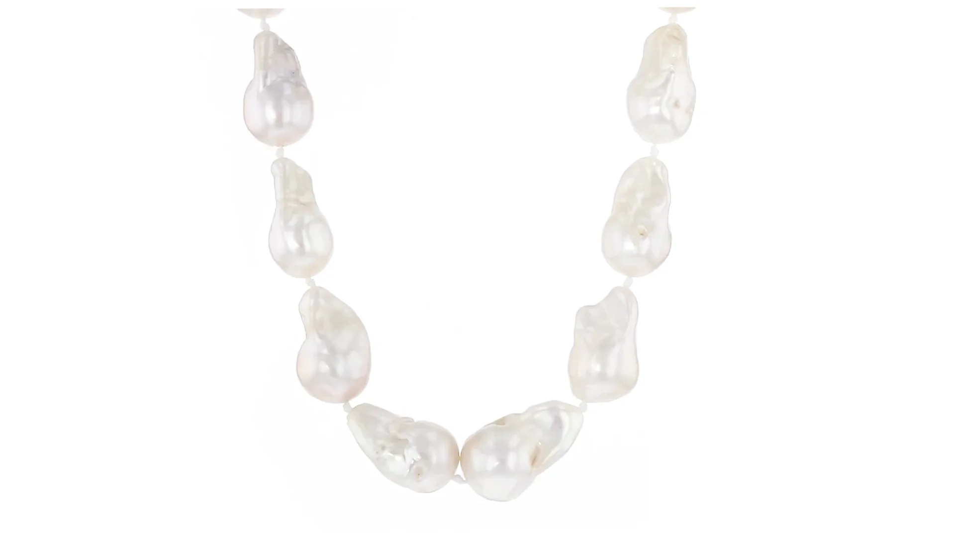 12-15mm Cultured Baroque Pearl Necklace with 14kt Yellow Gold