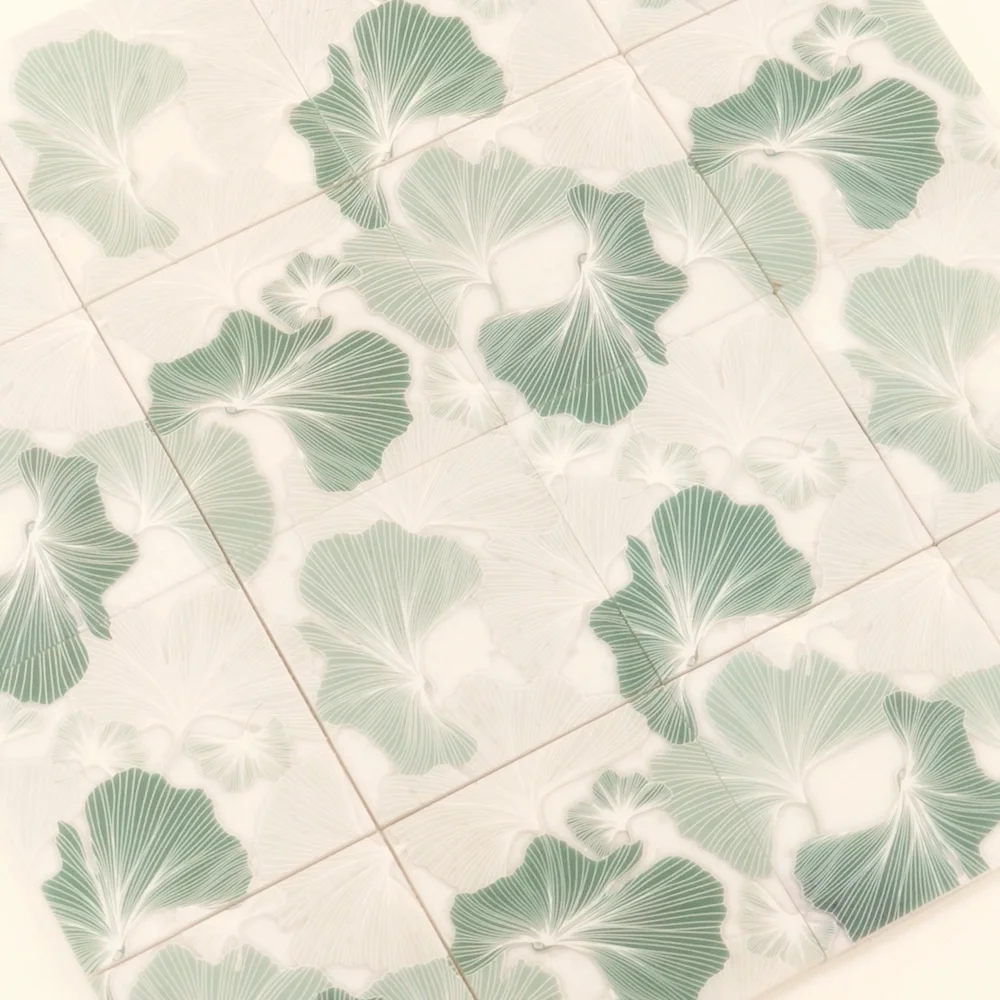 Bluma Gingko Green Etched Marble Mosaic | Tile Club