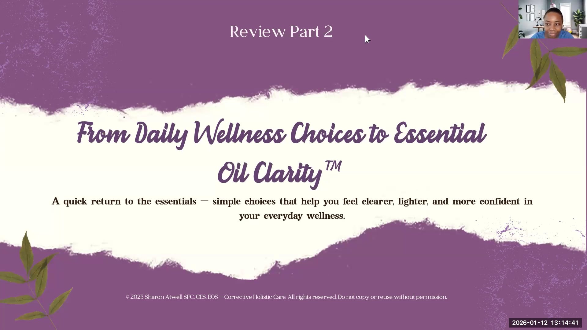Class 10: From Daily Wellness Choices to EO Clarity