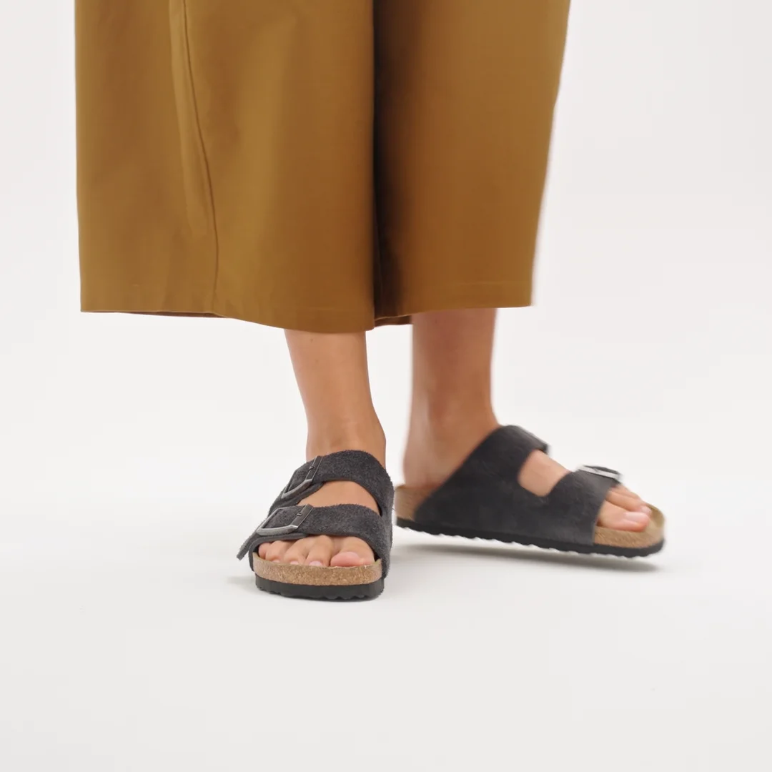 Arizona Suede Leather in Color Charcoal | BIRKENSTOCK US