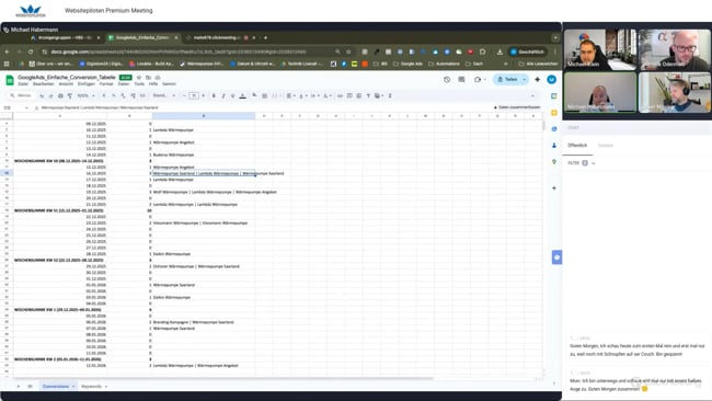 Umstellung der Zahlungsmethoden, Conversion-Fenster & G2-Zertifizierung, Live-Analyse einer Keyword-Performance & CRM-Feedback & Lead-Qualität mit Michael Klein vom 12.01.25