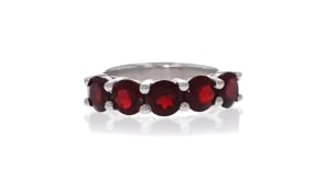 3.50 ct. t.w. Garnet Five-Stone Ring in Sterling Silver