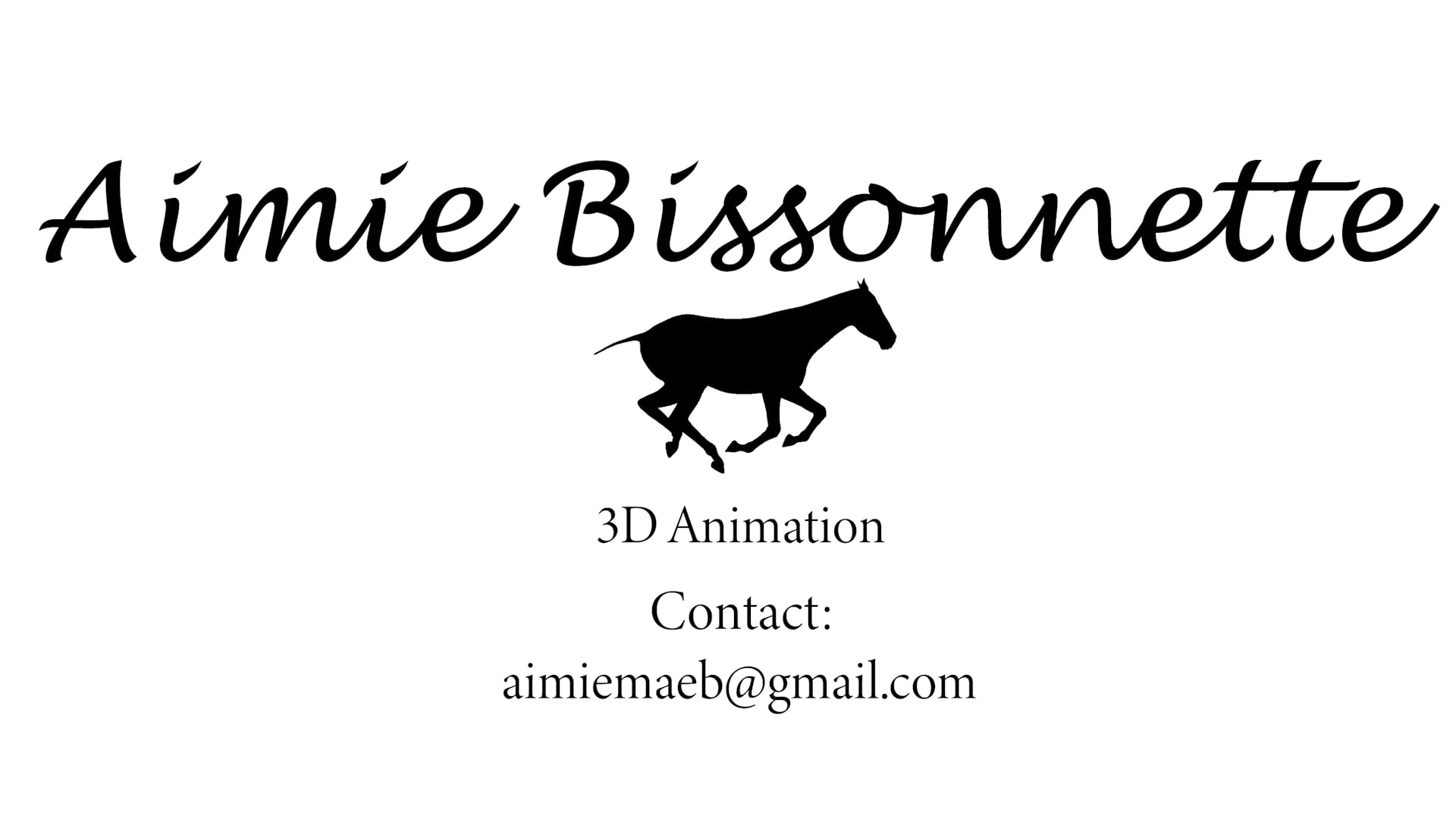 3D Animation | Demo Reel | Aimie Bissonnette