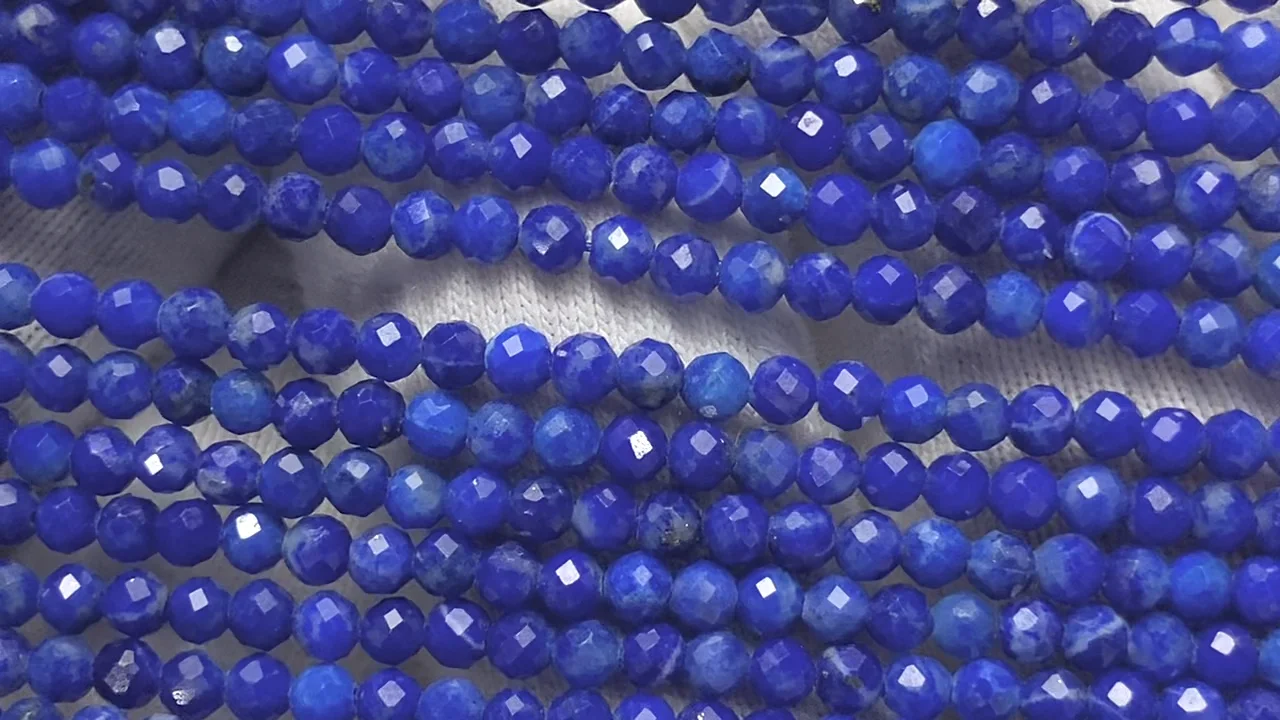 ラピスラズリ ラウンドカット2mm 1連(ネックレス)｜天然石ビーズの卸 
