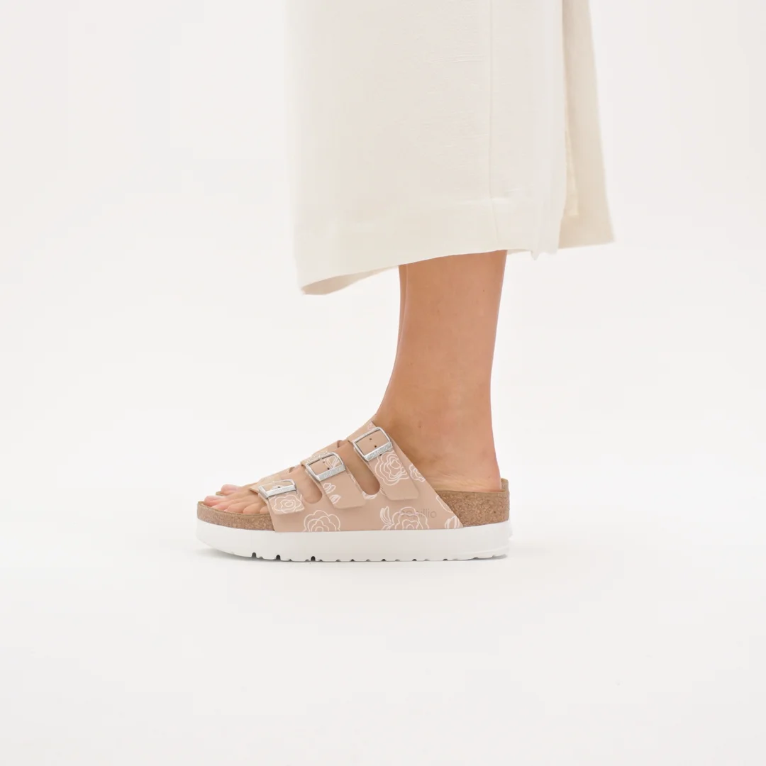 Florida III PAP Flex Platform Nubuck Leather in Color Light Rose