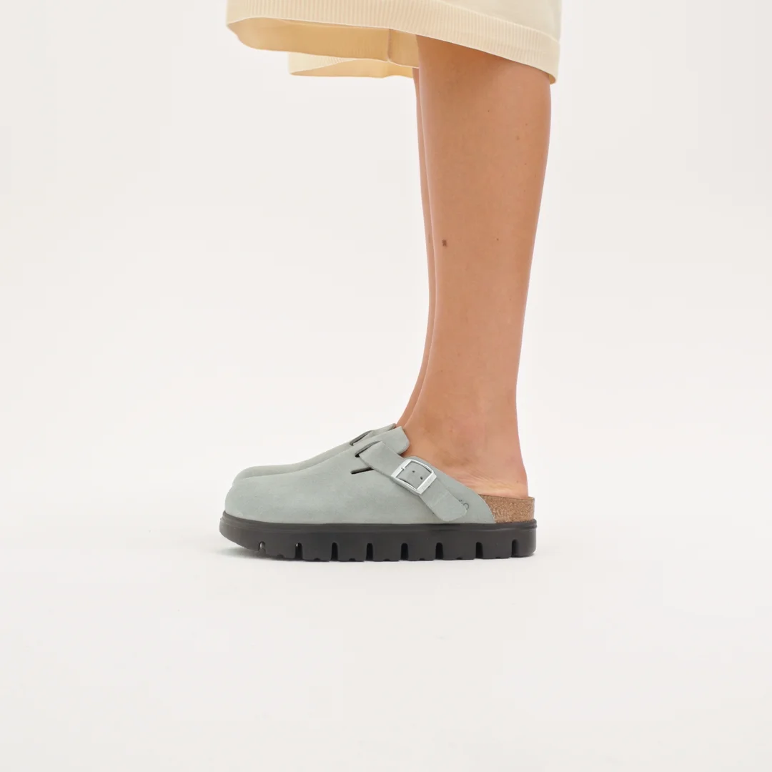 Boston Chunky Suede Leather in Color Pure Sage | BIRKENSTOCK US