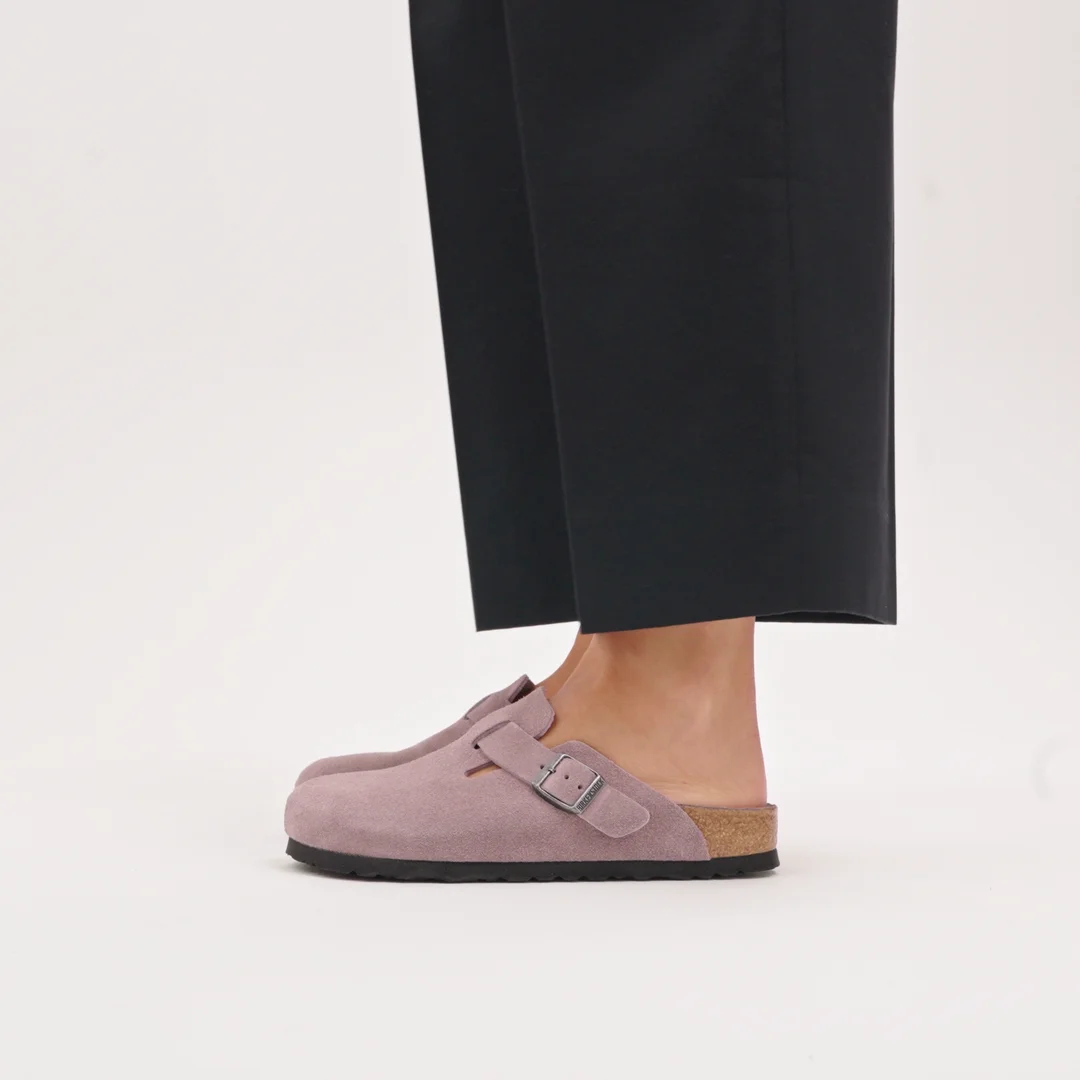 Boston Soft Footbed Suede Leather in Color Faded Purple Tonal FB