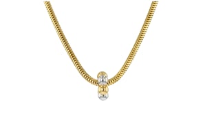 Sterling Silver and 18kt Gold Over Sterling Beaded Rondelle