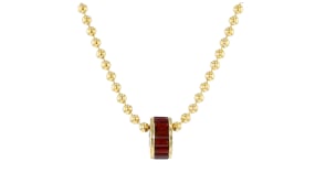 Baguette Birthstone Rondelle in 18kt Gold Over Sterling