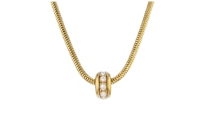 3-3.5mm Cultured Pearl Rondelle in 18kt Gold Over Sterling