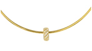 .50 ct. t.w. Lab-Grown Diamond Twisted Rondelle in 18kt Gold Over Sterling