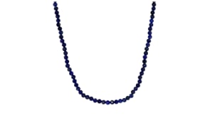 3-3.5mm Lapis Bead Necklace with 18kt Gold Over Sterling