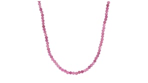 25.00 ct. t.w. Pink Tourmaline Bead Necklace with 18kt Gold Over Sterling