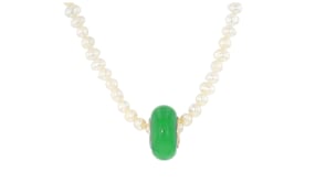 12x6mm Jade Bead Rondelle in 18kt Gold Over Sterling