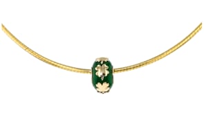 13mm Jade Bead Clover Rondelle in 18kt Gold Over Sterling