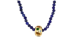 1.13 ct. t.w. Multi-Gemstone Rondelle in 18kt Gold Over Sterling