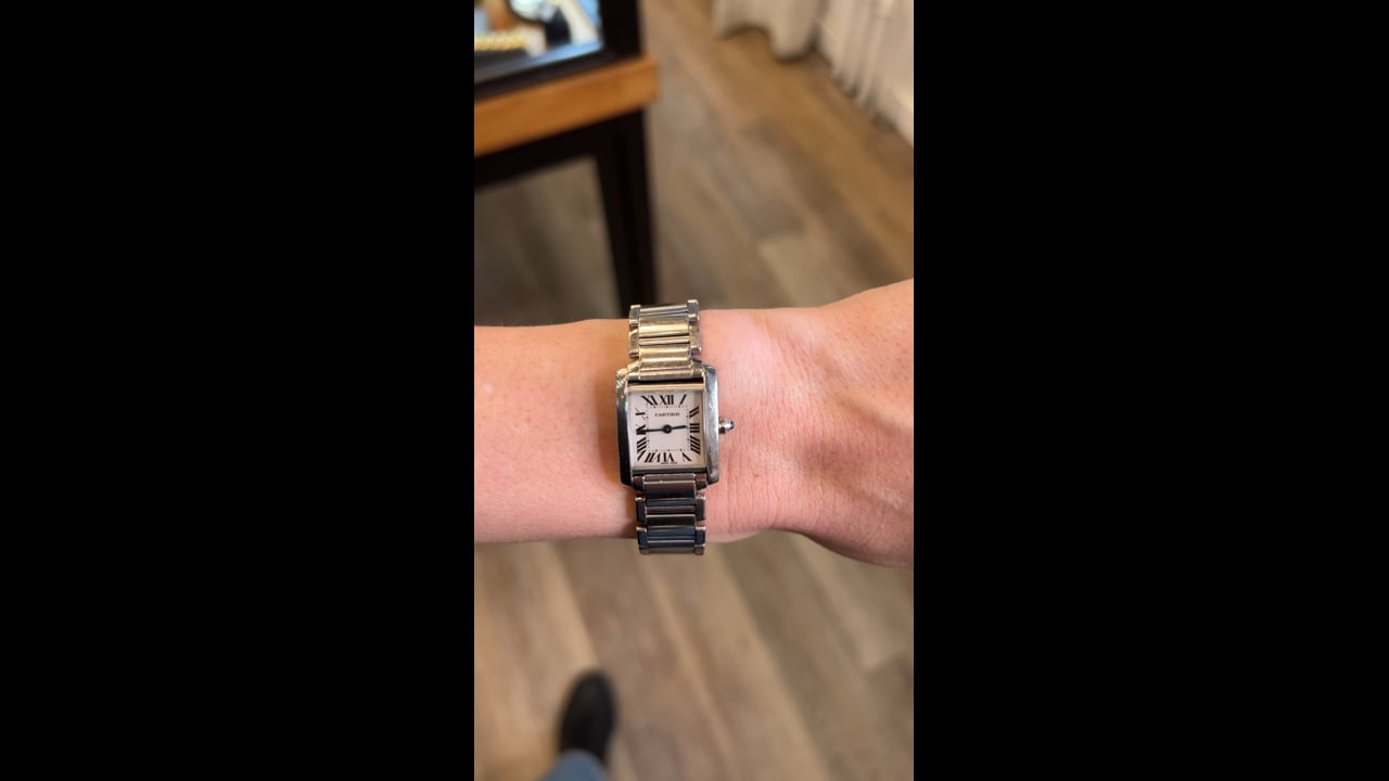 Cartier Tank Francaise Ladies Watch 2384 Stainless Steel