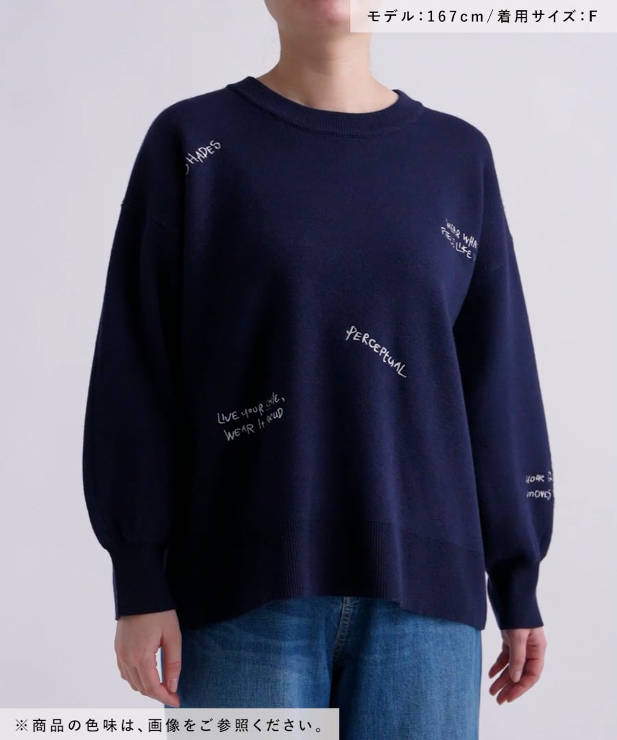 12ゲージランダム刺繍スウェットライクニット | [公式]スタディオ