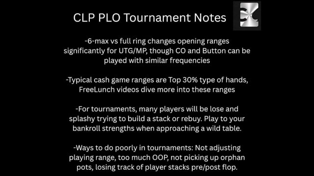 #115: PLO Tournament Basics for Shorter Stacks