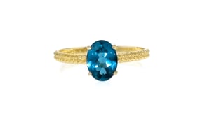 1.50 Carat London Blue Topaz Twisted Ring in 10kt Yellow Gold