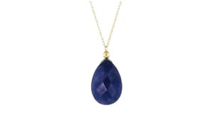 5.25 Carat Sapphire Necklace in 10kt Yellow Gold