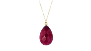 5.25 Carat Ruby Necklace in 10kt Yellow Gold