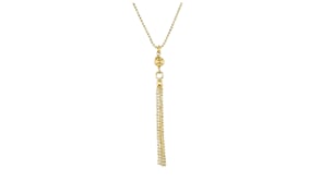 Italian 18kt Gold Over Sterling Bead and Tassel Necklace