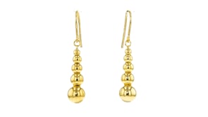 Italian 18kt Gold Over Sterling Graduated Bead Drop Earrings