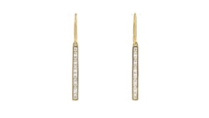 .25 ct. t.w. Lab-Grown Diamond Linear Bar Drop Earrings in 18kt Gold Over Sterling