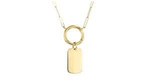 Italian 14kt Yellow Gold Personalized Dog Tag Charm