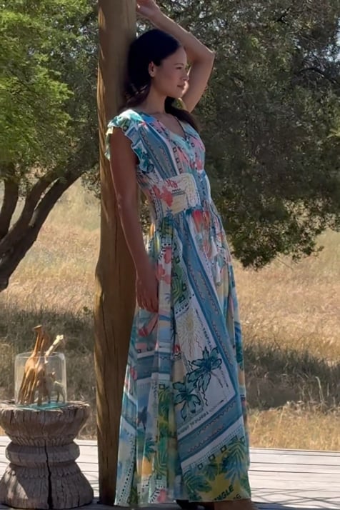 Vidéo: Robe Longue Taly Multicolore en Modal