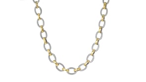 Sterling Silver and 18kt Gold Over Sterling Oval-Link Necklace