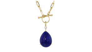 Pear-Shaped Lapis Charm in 18kt Gold Over Sterling