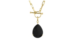Pear-Shaped Onyx Charm in 18kt Gold Over Sterling