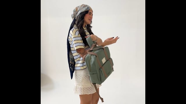 Mochila Retangular Lona Verde
