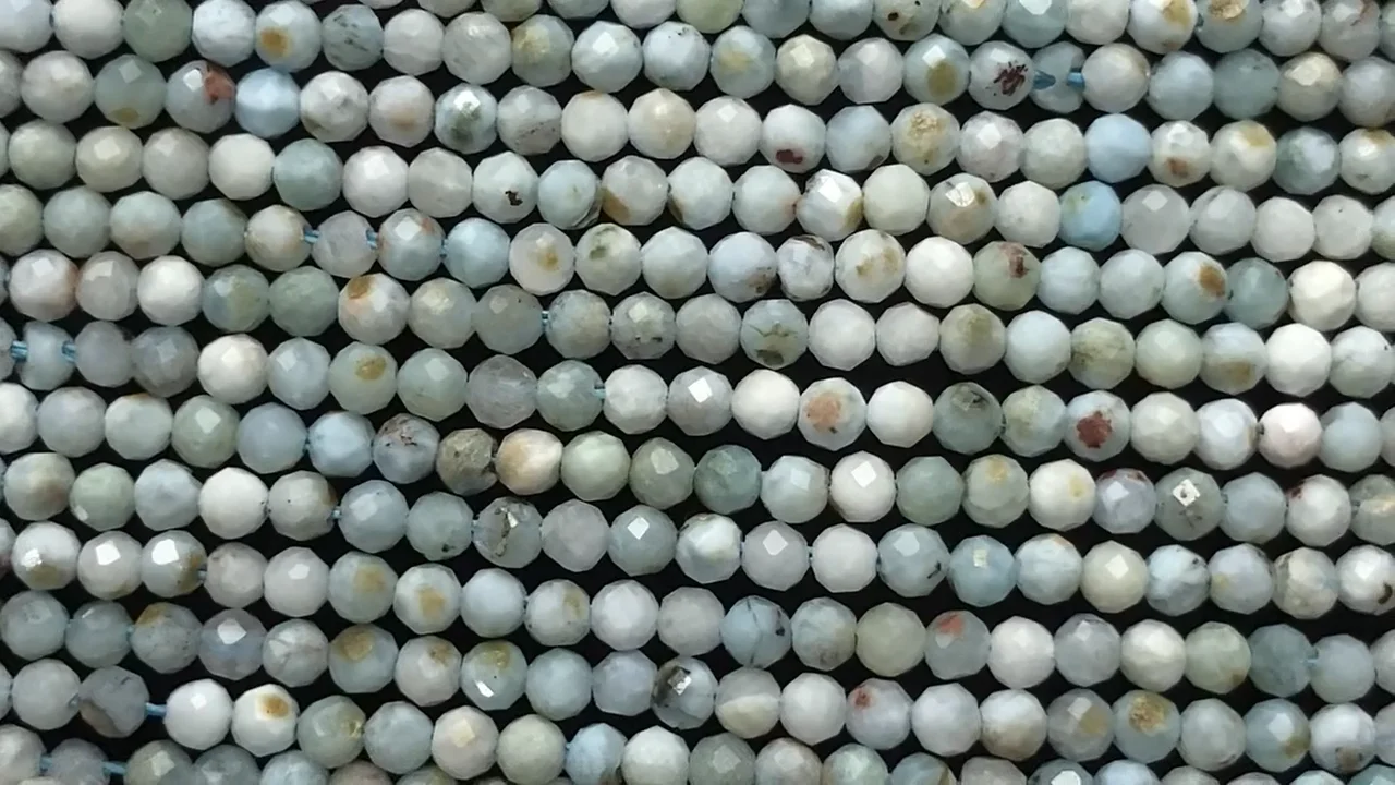 ラリマー（ドミニカ産）ラウンドカット2mm 1連｜天然石ビーズの卸問屋