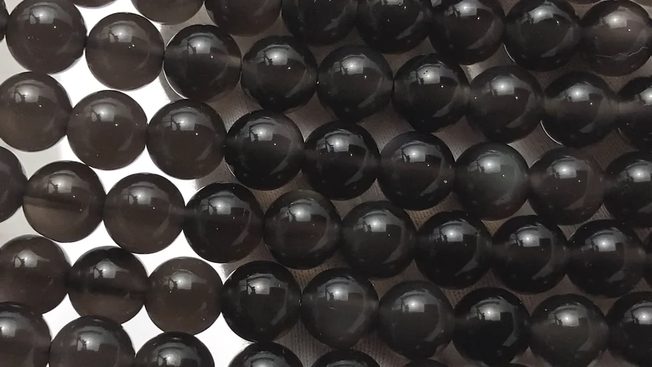 アイスオブシディアン（産地・メキシコ） ラウンド8mm 1連｜天然石