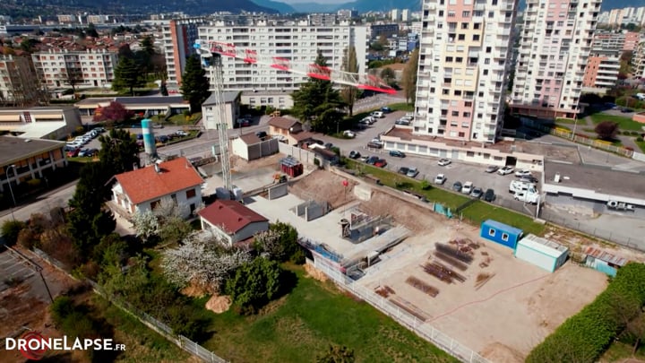 Chantier suivi par drone, vues comparables dans le temps